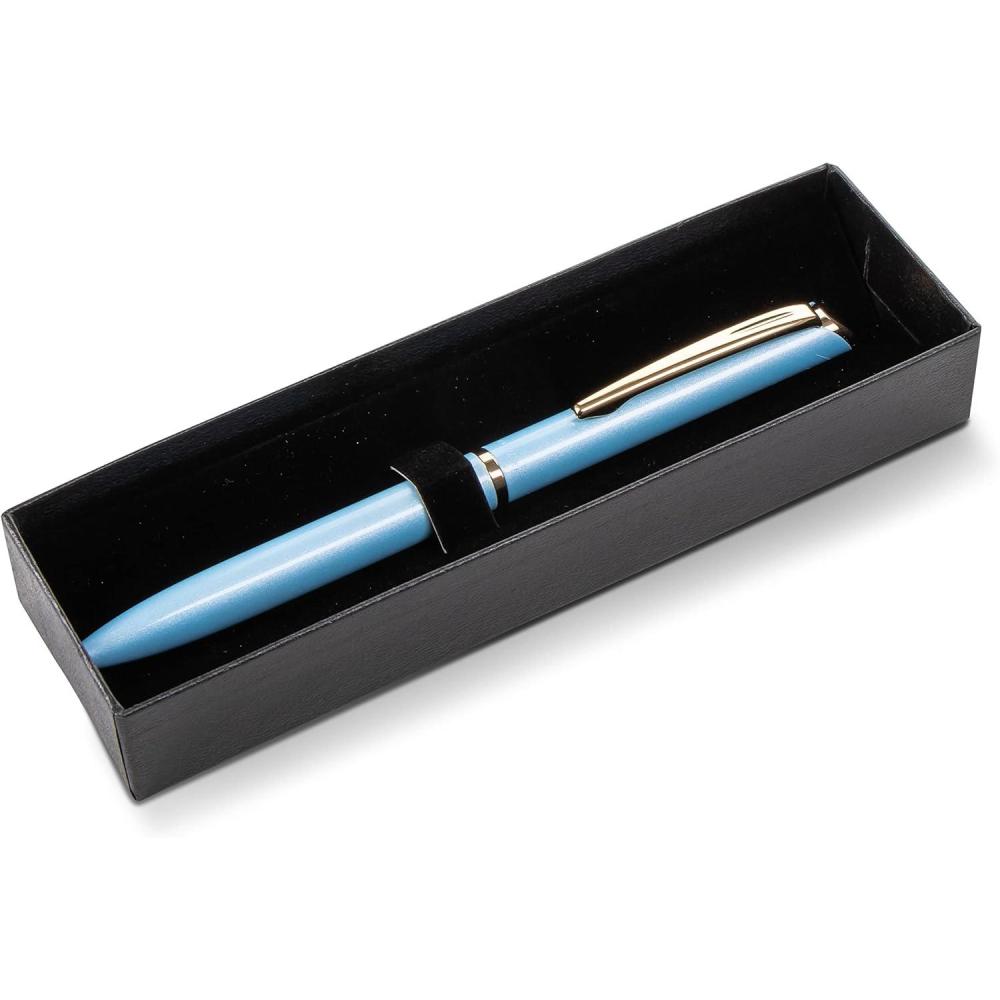 imagePentel EnerGel Style Gel Pen with Gift Box Pastel Green Barrel Black Ink 07mm Medium LinePastel Blue