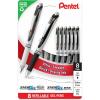 Pentel EnerGel RTX and Pearl Retractable Liquid Gel Pen, (0.7mm) Metal Tip, Medium Line, Black Ink, Plastic-Free 8-Pk (BL77PWPF8A)