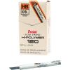 Pentel Super Hi-Polymer Lead 0.5 mm Mechanical Pencil, Fine, 2B, Box of 12 (C525-2B)(HB)