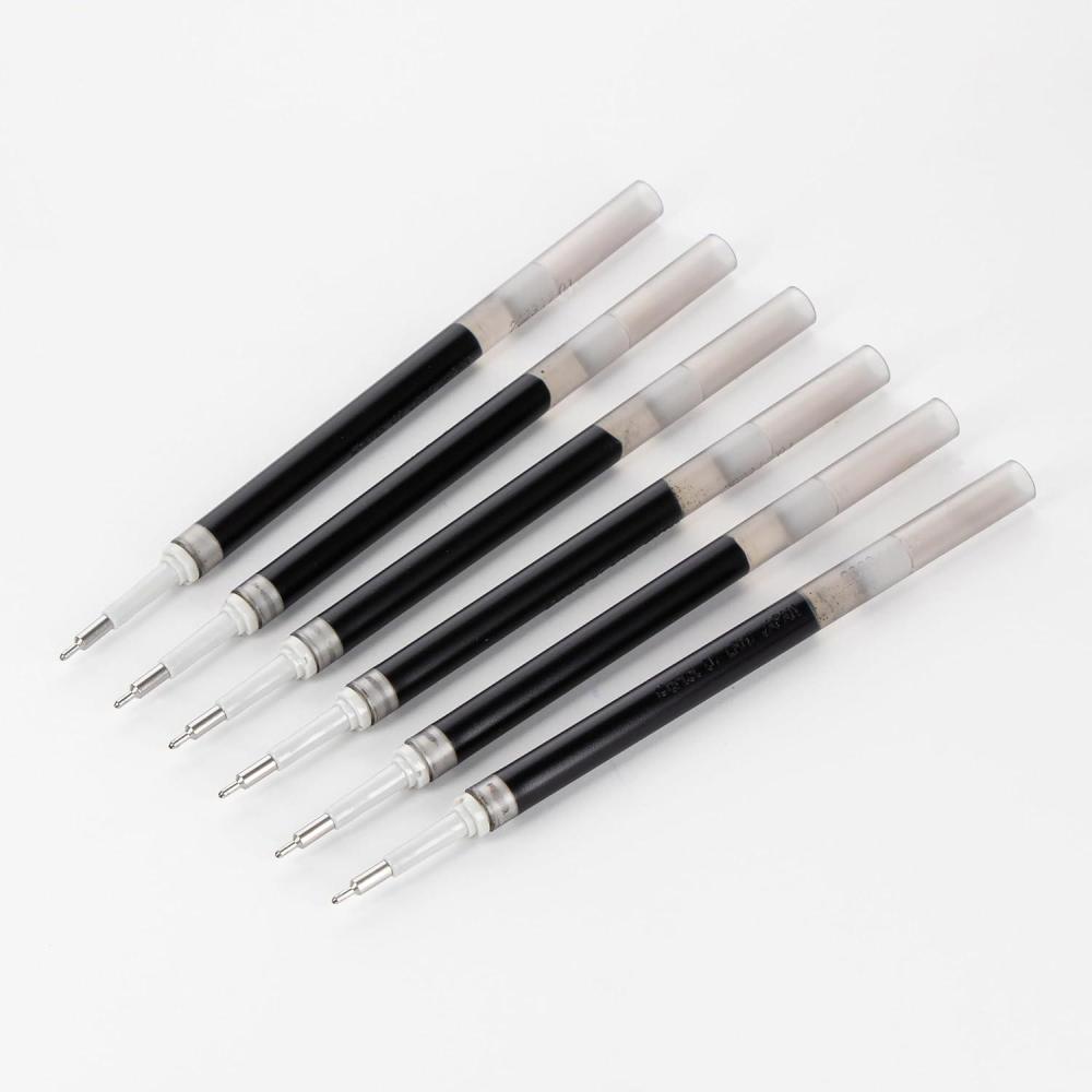 imagePentel Refill Ink  for EnerGel Gel Pen 07mm Needle Tip Fine Black Ink Pack of 6 Refills LRN76ABlack