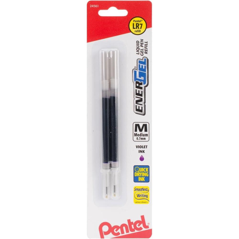 imagePentel Refill Ink for BL57BL77 EnerGel Liquid Gel Pen 07mm Metal Tip Blue Ink 1  Pack LR7CViolet