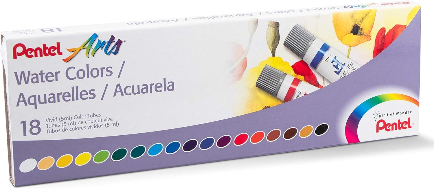 imagePentel Arts Water Colors Assorted Colors Pack of 18 WFRS18306 Fl Oz Pack of 1