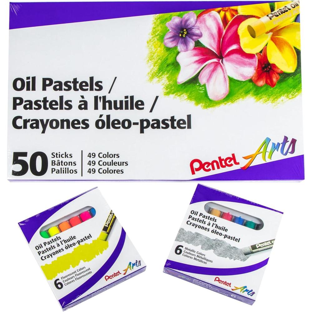 imagePentel Arts Oil Pastels 16 Color Set PHN1662 Count Pack of 1