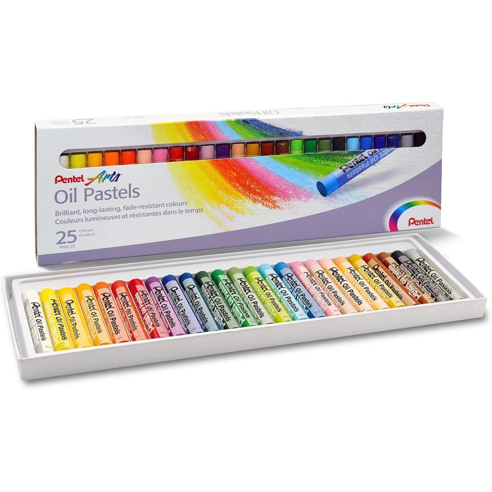 imagePentel Arts Oil Pastels Assorted colours 1 pack of 25 sticks25 Count Pack of 1