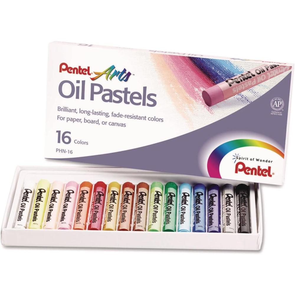 imagePentel Arts Oil Pastels Set  16 Vibrant Colors