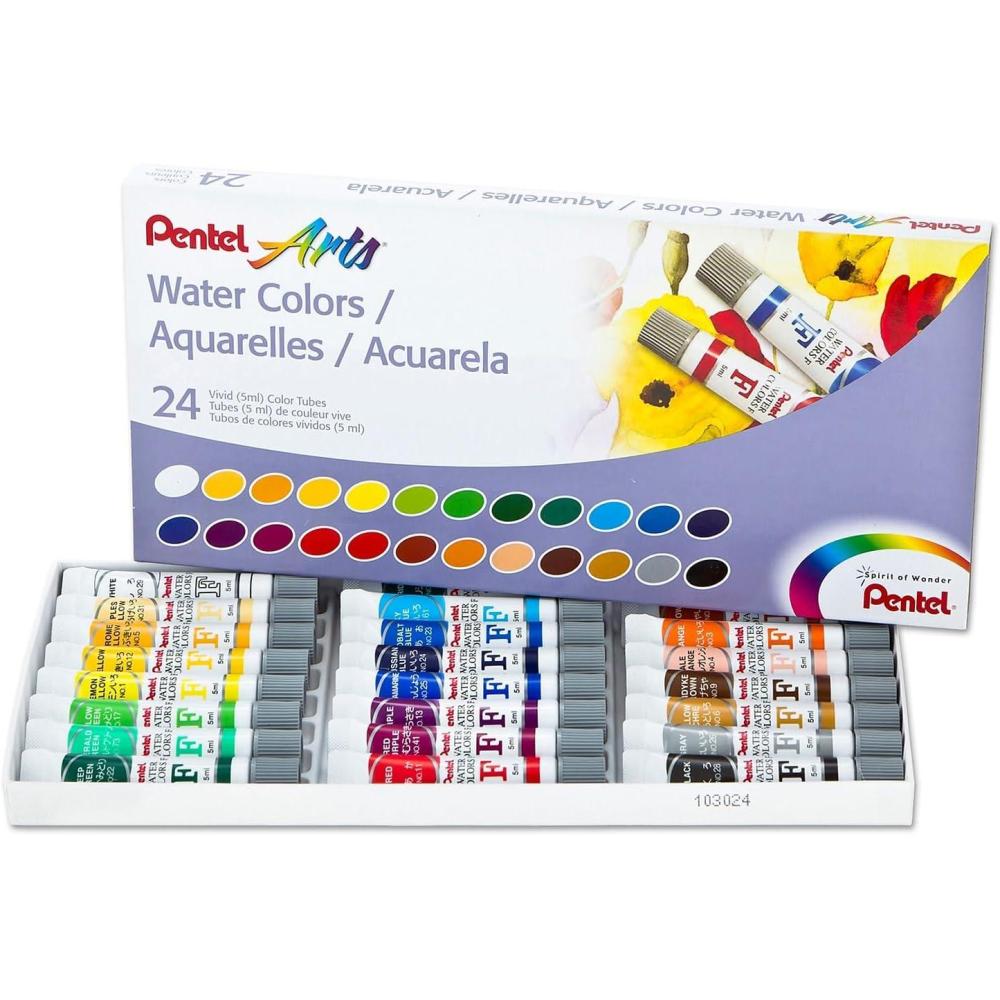 imagePentel Arts Water Colors Assorted Colors Pack of 18 WFRS18406 Fl Oz Pack of 1