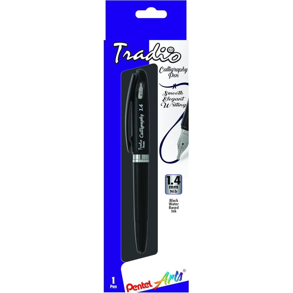 imagePentel Arts Tradio Calligraphy Pen WaterBased Ink 18mm Black Barrel  TRC118ABP14mm