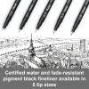 Pentel Arts Pointliner Drawing Pen, 0.3mm, Black Ink, Box of 12 Pens (S20P-3A)(12 Count (Pack of 1))