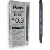 Pentel Arts Pointliner Drawing Pen, 0.3mm, Black Ink, Box of 12 Pens (S20P-3A)(12 Count (Pack of 1))