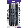 Pentel Arts Pointliner Drawing Pen, 5-Pack, Assorted Sizes, Black Ink (S20PBP5A)