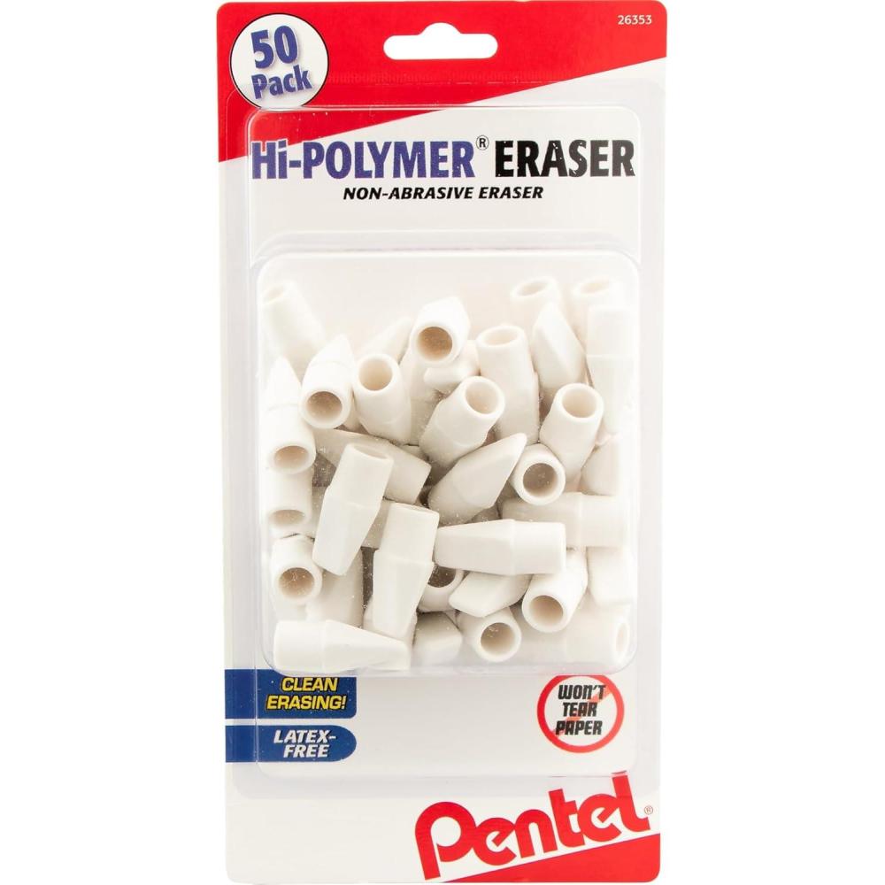 imagePentel HiPolymer Cap Eraser White 50Pack