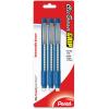 Pentel Clic Retractable Eraser with Grip, 3 Pack(Black / Blue)