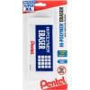 Pentel Arts Hi-Polymer White Cap Erasers, Pack of 10 (ZEH02PABP10)(White)