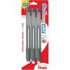 Pentel Clic Retractable Eraser with Grip, 3 Pack(Black / Blue)