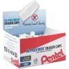 Pentel Hi-Polymer Eraser Caps, White, Box of 144 Caps (ZEH-02)