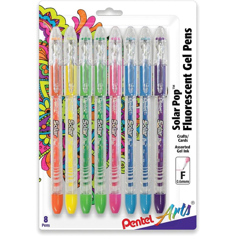 imagePentel Arts Milky Pop Pastel Gel Pen 08mm Medium Line White Ink Pack of 2 K98PABP2WSolar Pop