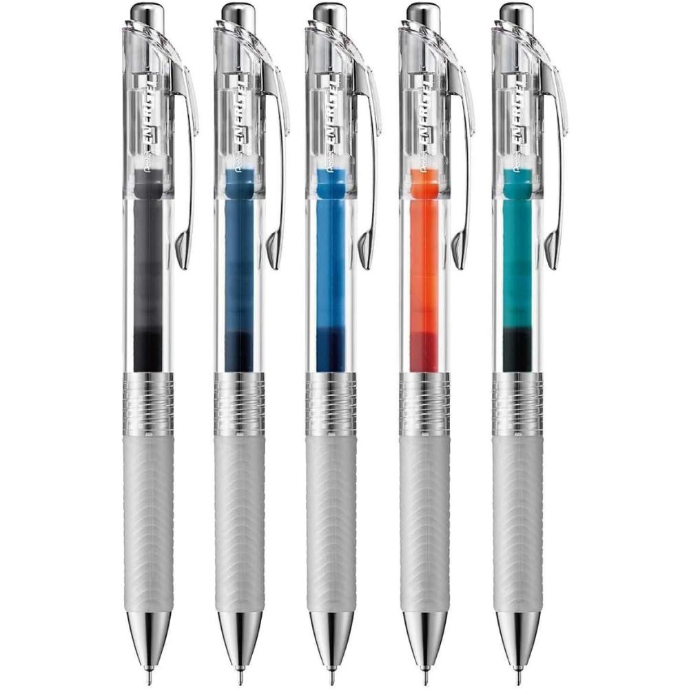 imagePentel EnerGel Ink Ballpoint Pen 002 inches 05 mm 5 Colors5color