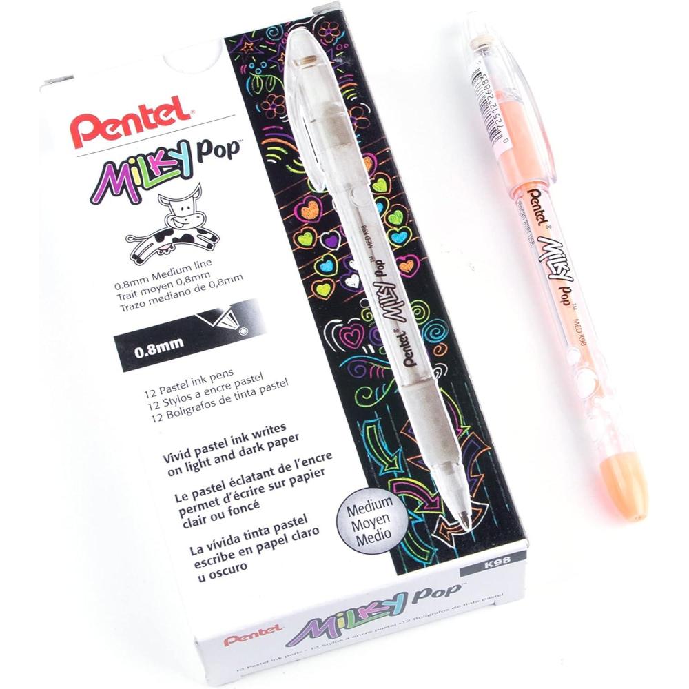imagePentel Milky Pop Pastel Gel Pen 08mm Medium Line Mint green Ink  K98LKOrange