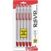 Pentel 474028 R.S.V.P. Ballpoint Pens Fine Point Assorted Ink 5 Pack (BK90BP5M)(Red)