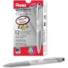 Pentel Glidewrite Signature Ballpoint Pen Black Barrel, (1.0mm) Medium Line, Black Ink, 12 Pens (BX930A-A)(Black)