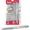 Pentel Glidewrite Signature Ballpoint Pen Black Barrel, (1.0mm) Medium Line, Black Ink, 12 Pens (BX930A-A)(Blue)