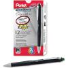 Pentel Glidewrite Signature Ballpoint Pen Black Barrel, (1.0mm) Medium Line, Black Ink, 12 Pens (BX930A-A)(Green)