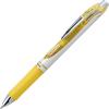 Pentel EnerGel Retractable Liquid Gel Pens, Medium Point, 0.7 mm, Silver Barrel, 12 Black Ink pens, the Ultimate writing pens, the Best Writing Pens for office, school and journaling, Pack of 12(Yellow)