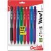 Pentel BK440BP8M WOW! Retractable Ballpoint Pen, 1mm, Assorted Barrel, Assorted Ink, 8/Pack