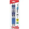 Pentel EnerGel RTX Retractable Liquid Gel Pen, (0.7mm), Medium Line, Metal Tip, Green Ink, Pack of 2 (BL77BP2D)(Blue)