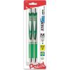 Pentel EnerGel RTX Retractable Liquid Gel Pen, (0.7mm), Medium Line, Metal Tip, Green Ink, Pack of 2 (BL77BP2D)(Green)