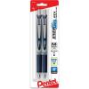 Pentel EnerGel RTX Retractable Liquid Gel Pen, (0.7mm), Medium Line, Metal Tip, Green Ink, Pack of 2 (BL77BP2D)(Navy Blue)