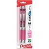 Pentel EnerGel RTX Retractable Liquid Gel Pen, (0.7mm), Medium Line, Metal Tip, Green Ink, Pack of 2 (BL77BP2D)(Pink)