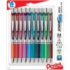 Pentel EnerGel RTX Retractable Liquid Gel Pen, (0.7mm), Medium line, Assorted Ink, Pack of 20 (BL77BP20M)(10 Count (Pack of 1))