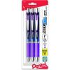 Pentel® EnerGel® RTX Retractable Liquid Gel Pens, Fine Point, 0.5mm, 54% Recycled, Assorted Barrel Colors, Red Ink, Pack Of 3 Pans(Violet)