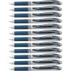 Pentel EnerGel Retractable Liquid Gel Pens, Medium Point, 0.7 mm, Silver Barrel, 12 Black Ink pens, the Ultimate writing pens, the Best Writing Pens for office, school and journaling, Pack of 12(Navy Blue)