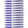 Pentel EnerGel Retractable Liquid Gel Pens, Medium Point, 0.7 mm, Silver Barrel, 12 Black Ink pens, the Ultimate writing pens, the Best Writing Pens for office, school and journaling, Pack of 12(Lilac)