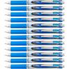 Pentel EnerGel Retractable Liquid Gel Pens, Medium Point, 0.7 mm, Silver Barrel, 12 Black Ink pens, the Ultimate writing pens, the Best Writing Pens for office, school and journaling, Pack of 12(Blue)
