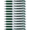 Pentel EnerGel Retractable Liquid Gel Pens, Medium Point, 0.7 mm, Silver Barrel, 12 Black Ink pens, the Ultimate writing pens, the Best Writing Pens for office, school and journaling, Pack of 12(Forest Green)