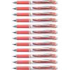 Pentel EnerGel Retractable Liquid Gel Pens, Medium Point, 0.7 mm, Silver Barrel, 12 Black Ink pens, the Ultimate writing pens, the Best Writing Pens for office, school and journaling, Pack of 12(Coral Pink)