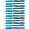Pentel EnerGel Retractable Liquid Gel Pens, Medium Point, 0.7 mm, Silver Barrel, 12 Black Ink pens, the Ultimate writing pens, the Best Writing Pens for office, school and journaling, Pack of 12(Sky Blue)