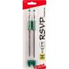 Pentel R.S.V.P. Ballpoint Pen, Fine Line, Blue Ink, 2 Pack (BK90BP2C)(Green)