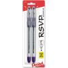 Pentel R.S.V.P. Ballpoint Pen, Fine Line, Blue Ink, 2 Pack (BK90BP2C)(Violet)