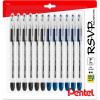 Pentel Rsvp Pens, 0.7mm Ballpoint Fine Point Pens, 12 Pack; 6 Black & 6 Blue(12)