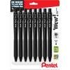 Pentel Wow! Retractable Ballpoint Pen, (1.4mm), Bold Line, Blue Ink, Pack of 8 (BK444BP8C)(Black)