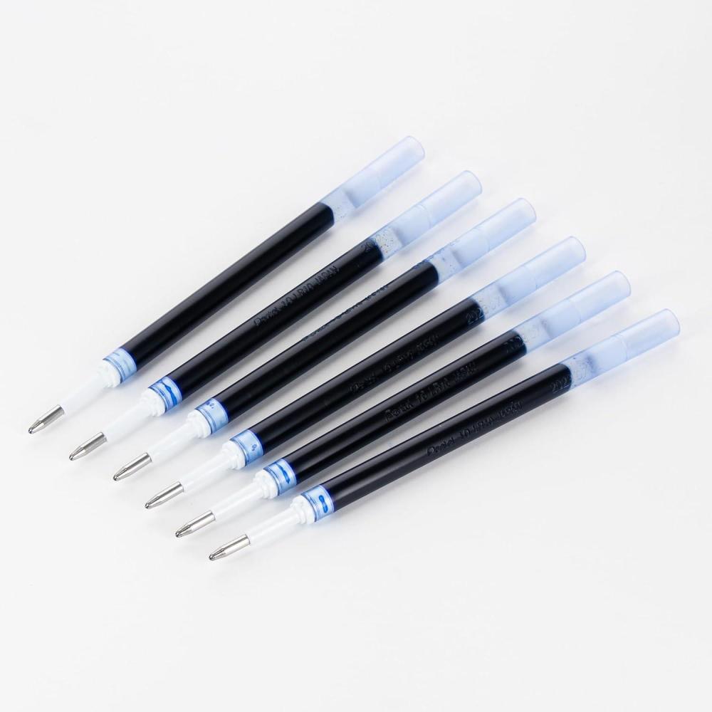 imagePentel Refill Ink  for EnerGel Gel Pen 10mm Metal Tip Bold Black Ink Pack of 6 Refills LR106ABlue