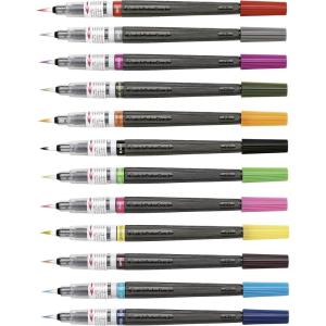 Pentel Art Brush, Color Brush Pens, 18 Color Set (Japan Import) [Komainu-Dou Original Package]