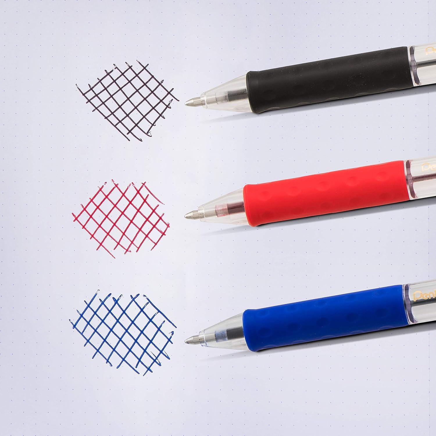 imagePentel RSVP RT Retractable Ballpoint Pens Medium Point 10 mm 61 Recycled Transparent Black Barrel Black Ink Pack Of 12 PensBlack