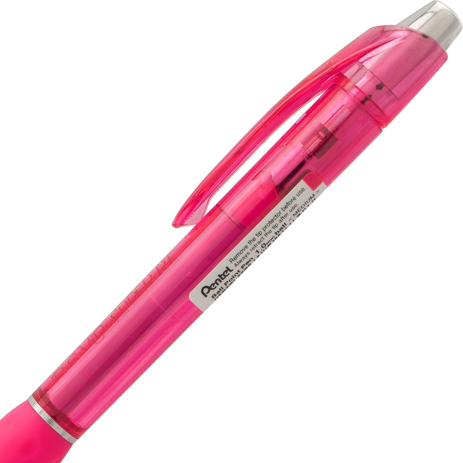 imagePentel RSVP Super RT Ballpoint Pen 10mm Medium Line Violet Ink Box of 12 BX480VPink