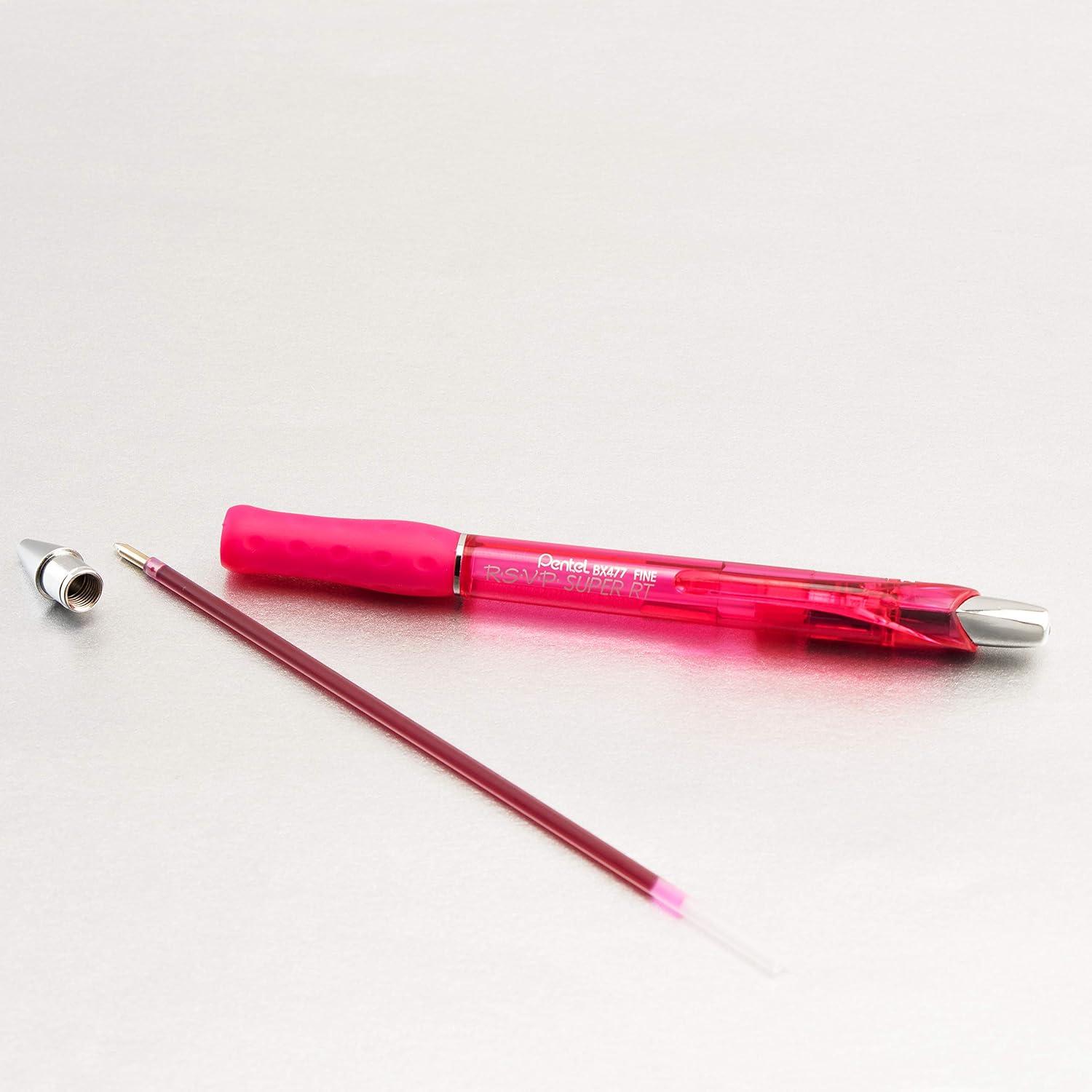 imagePentel RSVP Super RT Ballpoint Pen 10mm Medium Line Violet Ink Box of 12 BX480VPink