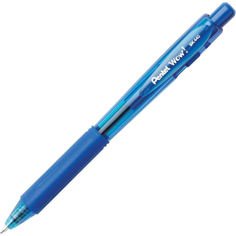 imagePentel 712134 WOW Retractable Ballpoint Pens Medium Point Blue Ink